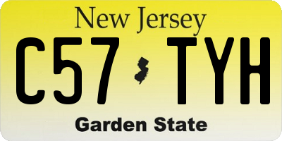 NJ license plate C57TYH
