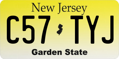NJ license plate C57TYJ