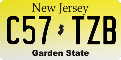 NJ license plate C57TZB