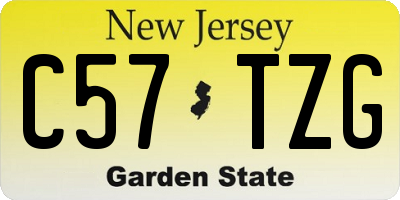 NJ license plate C57TZG