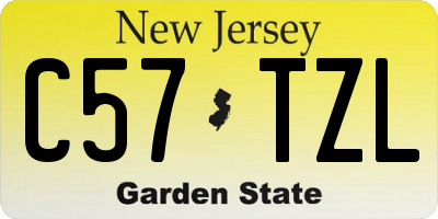 NJ license plate C57TZL