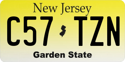 NJ license plate C57TZN