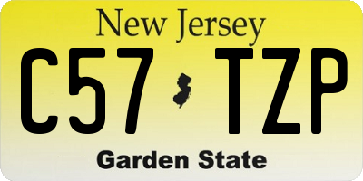 NJ license plate C57TZP