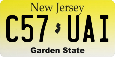 NJ license plate C57UAI