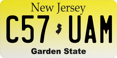 NJ license plate C57UAM