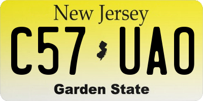 NJ license plate C57UAO