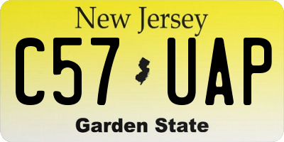 NJ license plate C57UAP