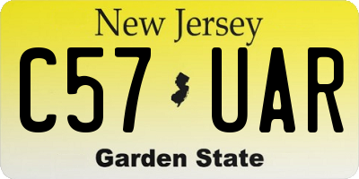 NJ license plate C57UAR