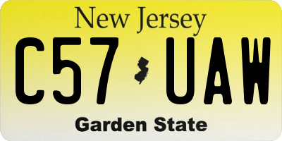 NJ license plate C57UAW