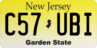 NJ license plate C57UBI