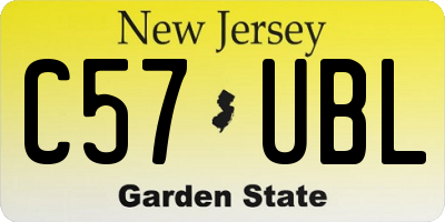 NJ license plate C57UBL