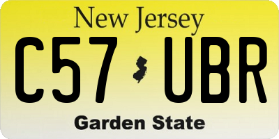NJ license plate C57UBR