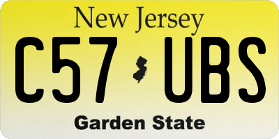 NJ license plate C57UBS