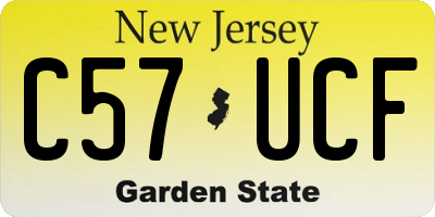NJ license plate C57UCF