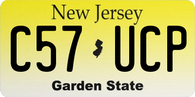 NJ license plate C57UCP