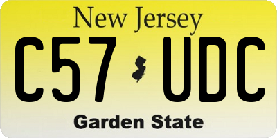 NJ license plate C57UDC