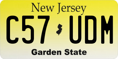 NJ license plate C57UDM
