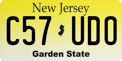 NJ license plate C57UDO