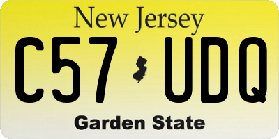 NJ license plate C57UDQ