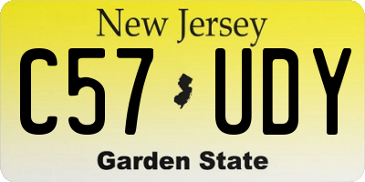 NJ license plate C57UDY