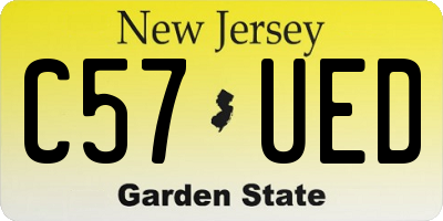 NJ license plate C57UED