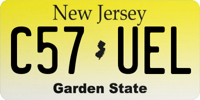 NJ license plate C57UEL