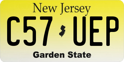 NJ license plate C57UEP