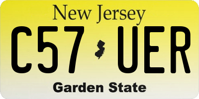 NJ license plate C57UER