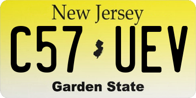 NJ license plate C57UEV