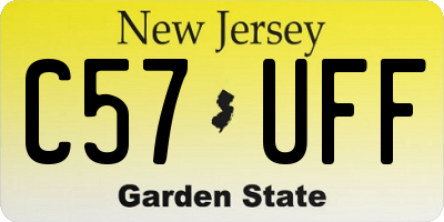 NJ license plate C57UFF