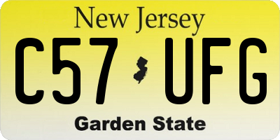 NJ license plate C57UFG