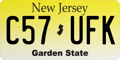 NJ license plate C57UFK