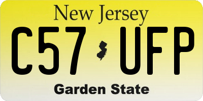 NJ license plate C57UFP