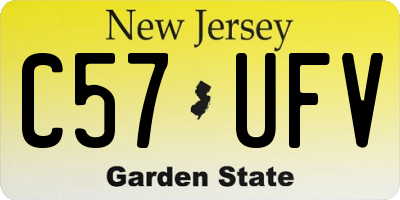 NJ license plate C57UFV