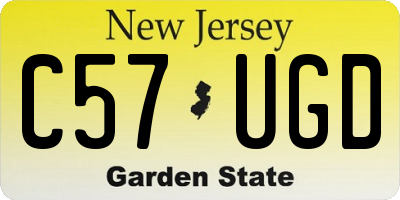 NJ license plate C57UGD