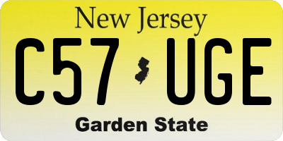 NJ license plate C57UGE