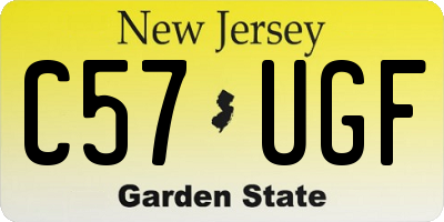 NJ license plate C57UGF