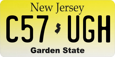 NJ license plate C57UGH