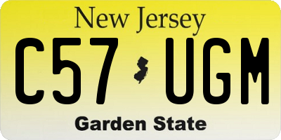 NJ license plate C57UGM
