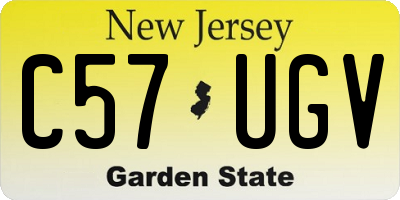 NJ license plate C57UGV