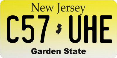 NJ license plate C57UHE