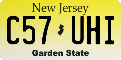 NJ license plate C57UHI