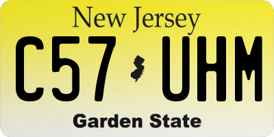 NJ license plate C57UHM