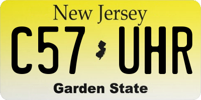 NJ license plate C57UHR