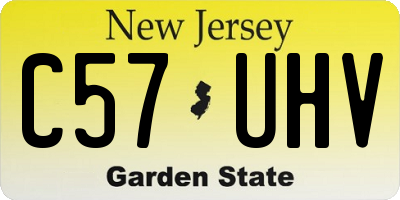 NJ license plate C57UHV