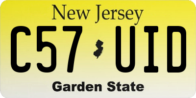 NJ license plate C57UID