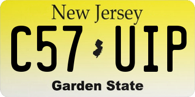 NJ license plate C57UIP