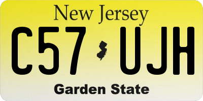 NJ license plate C57UJH