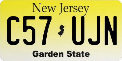 NJ license plate C57UJN