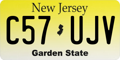 NJ license plate C57UJV